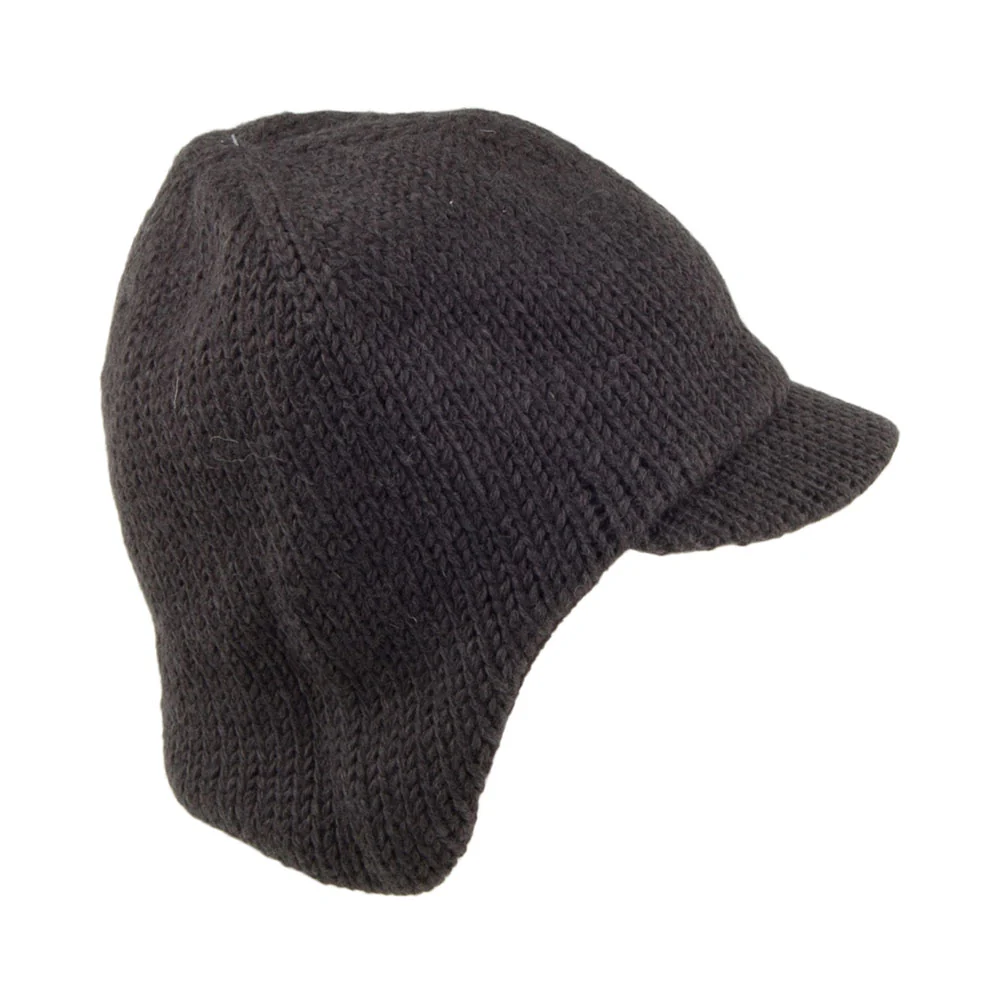 Kusan - Grau Beanie Mütze mit Krempe und Ohrenwärmer - Image 2