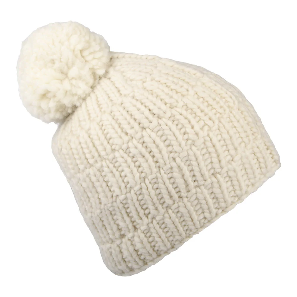 Kusan Moss Yarn Bommelmütze Rib Cable - Creme - Image 2