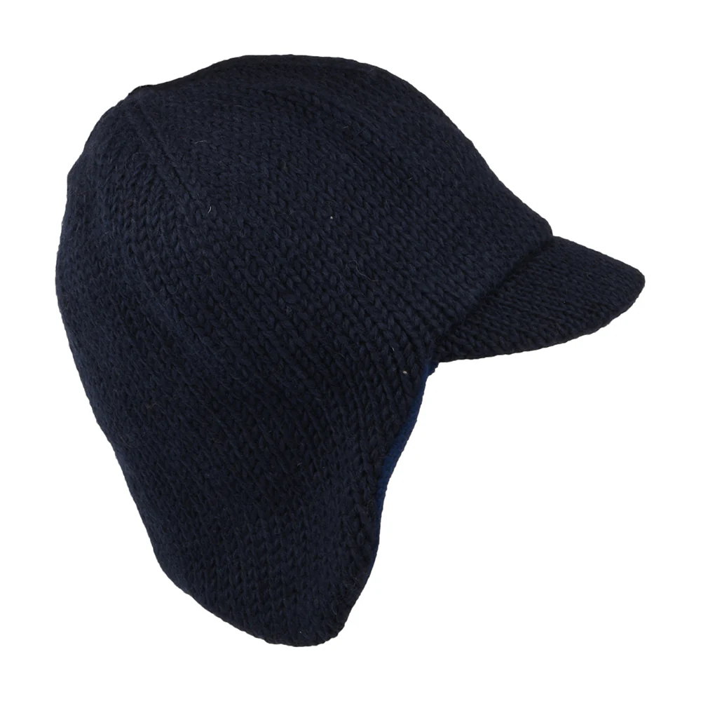 Kusan Ohrenwärmer Beanie Mütze mit Visier - Marineblau - Image 2