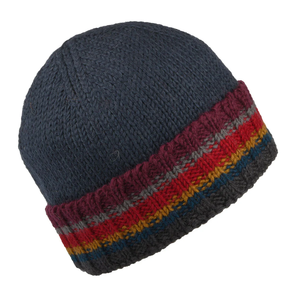 Kusan Turn Up Cuff Beanie Mütze Strick - Marineblau - Image 2