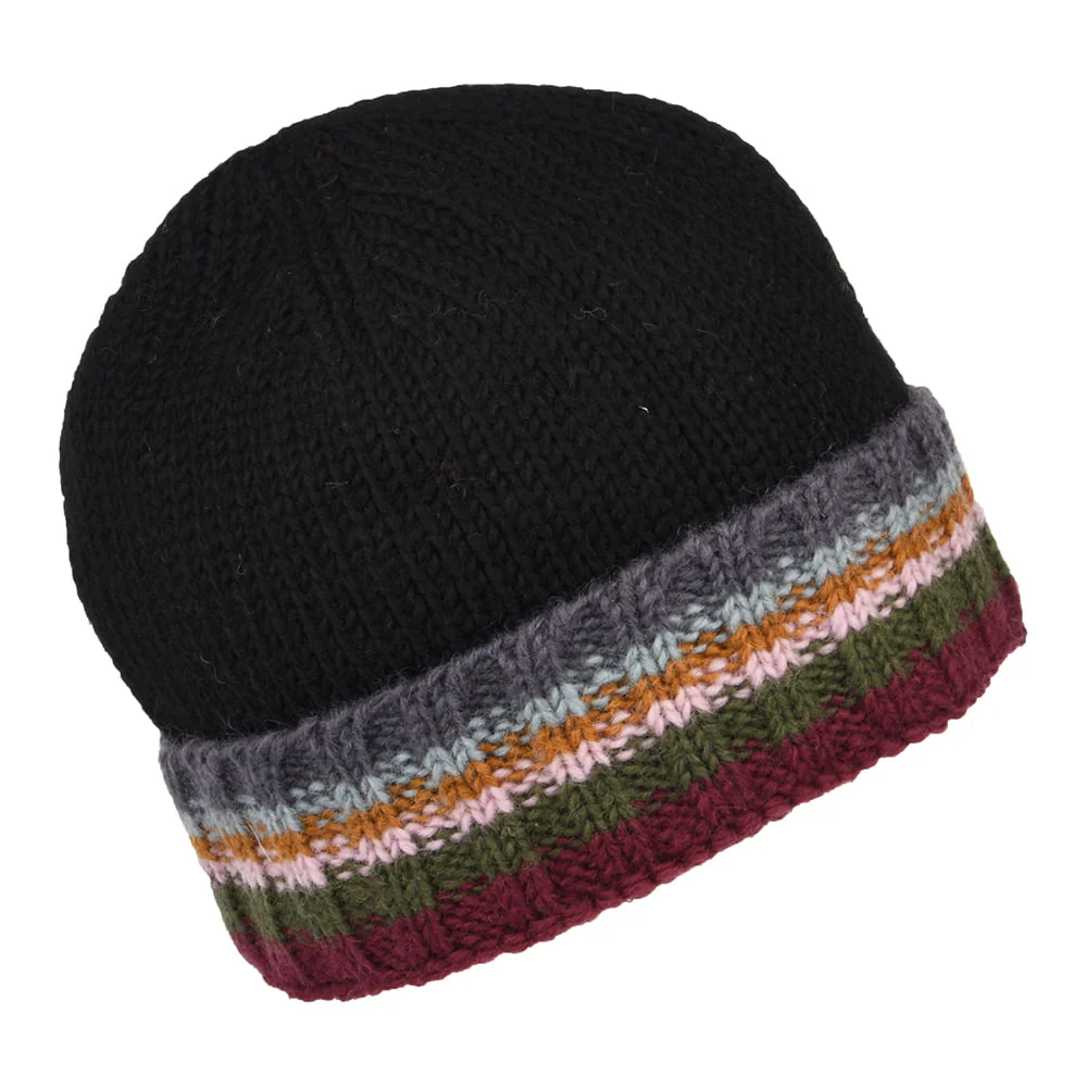 Kusan Turn Up Cuff Beanie Mütze Strick - Schwarz - Image 2