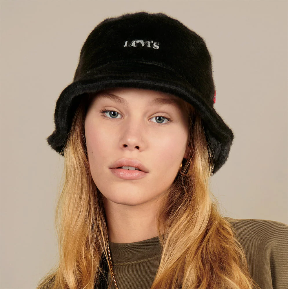 Levi's Cozy Kunstfell Fischerhut - Schwarz - Image 3