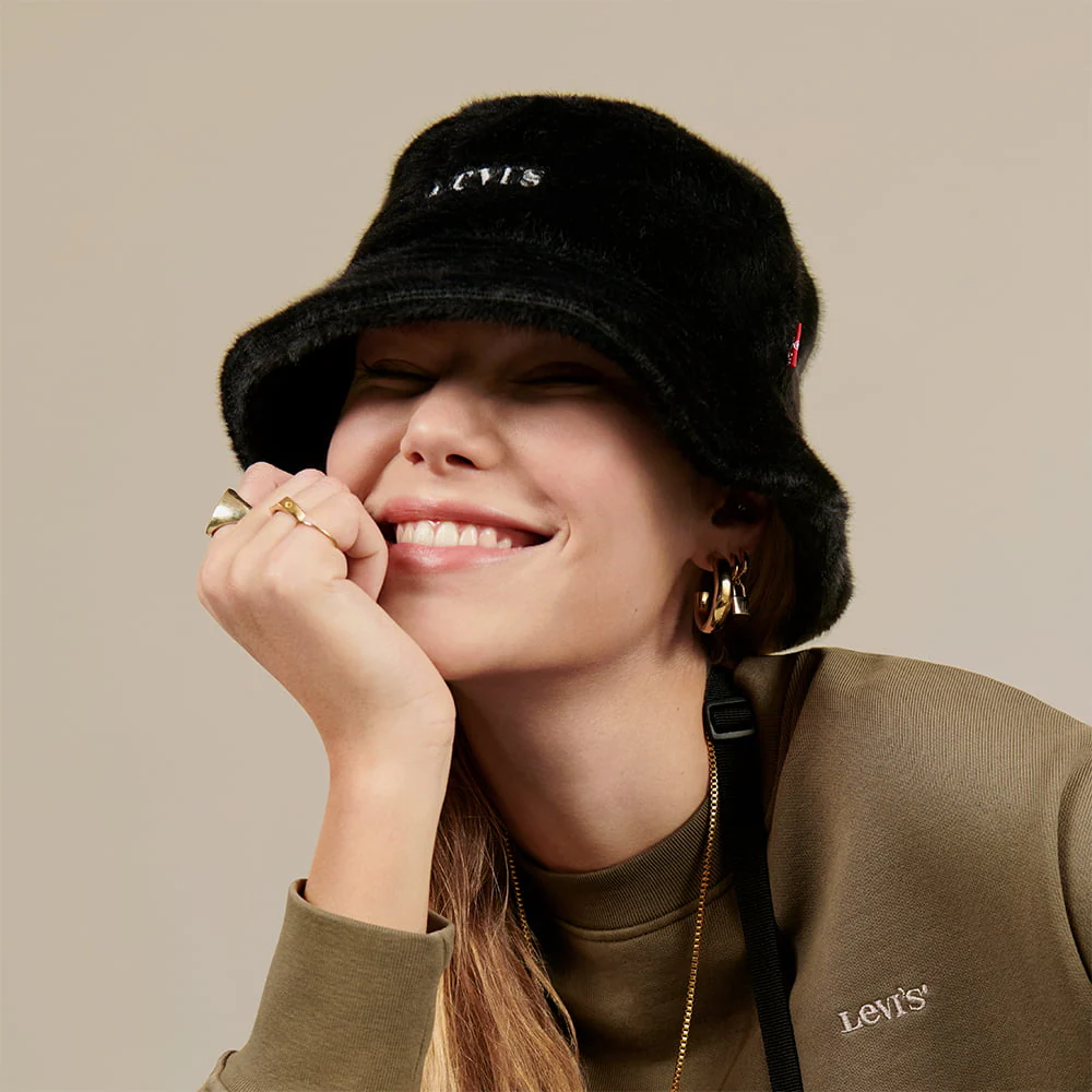 Levi's Cozy Kunstfell Fischerhut - Schwarz - Image 4