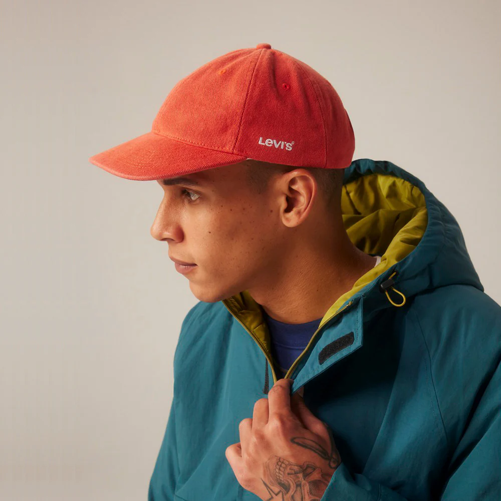 Levi's Essential Denim Baseball Cap - Dunkles Orange - Image 4