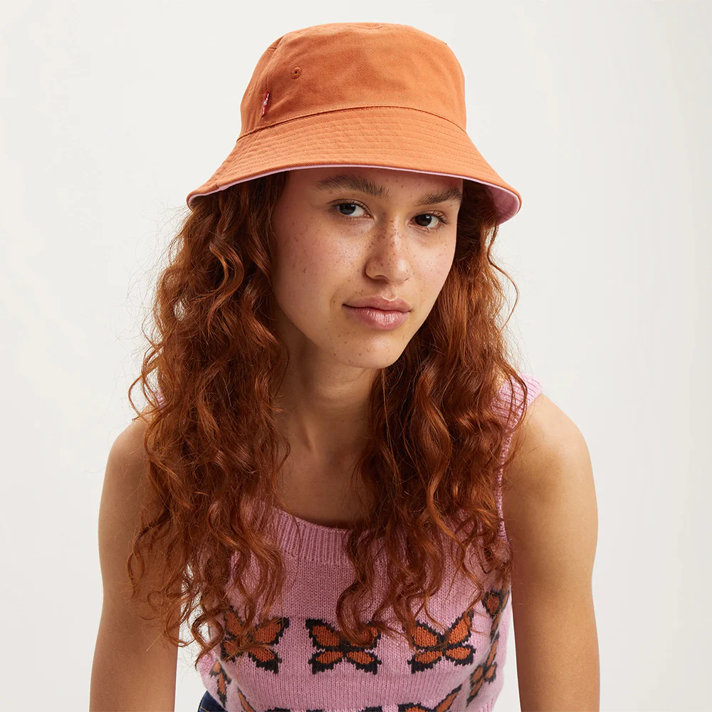 Levi's Damen Wendbarer Fischerhut - Orange-Rosa - Image 5