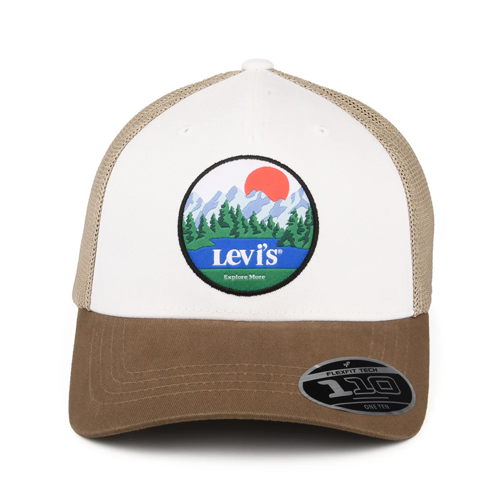 Levi's Graphic Flexfit Trucker Cap mit leerem Etikett - Braun-Weiß - Image 2