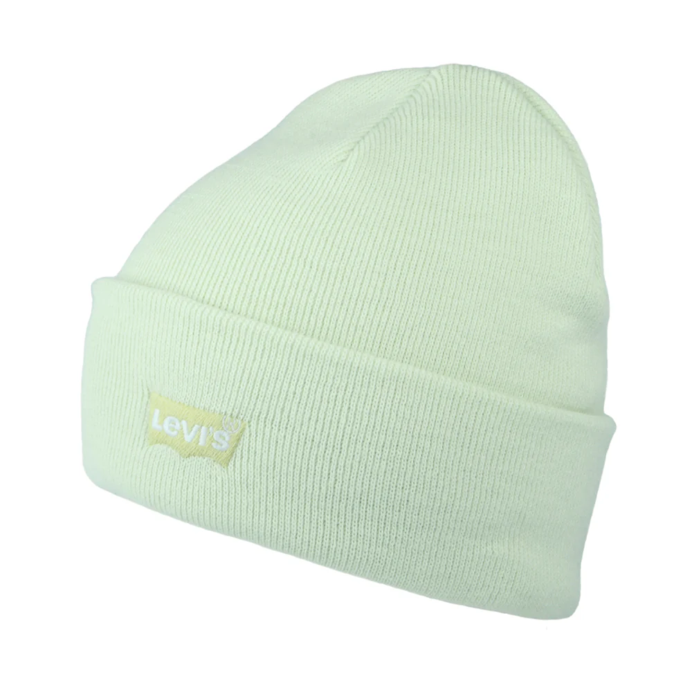 Levi's Tonal Batwing Embroidery Slouchy Beanie Mütze - Helles Grün