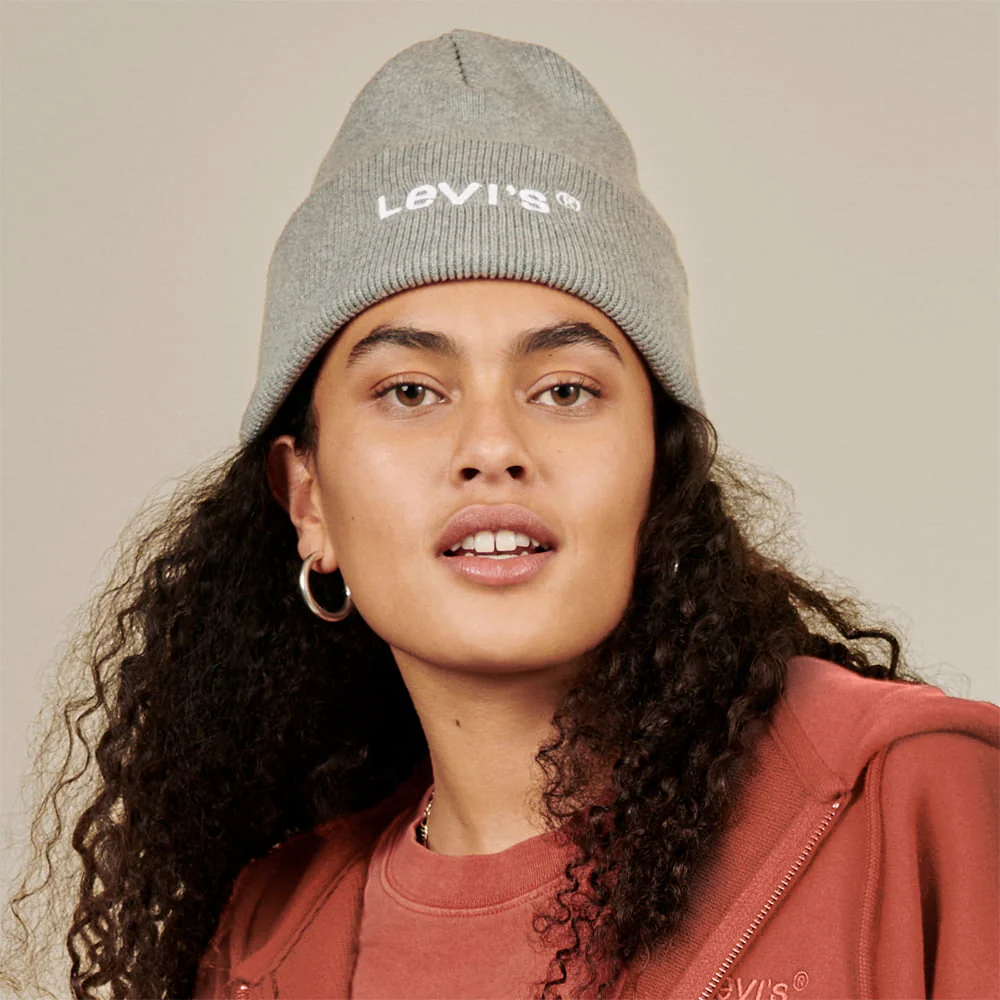 Levi's Wordmark Recycled mit Umschlag Beanie Mütze - Grau - Image 4