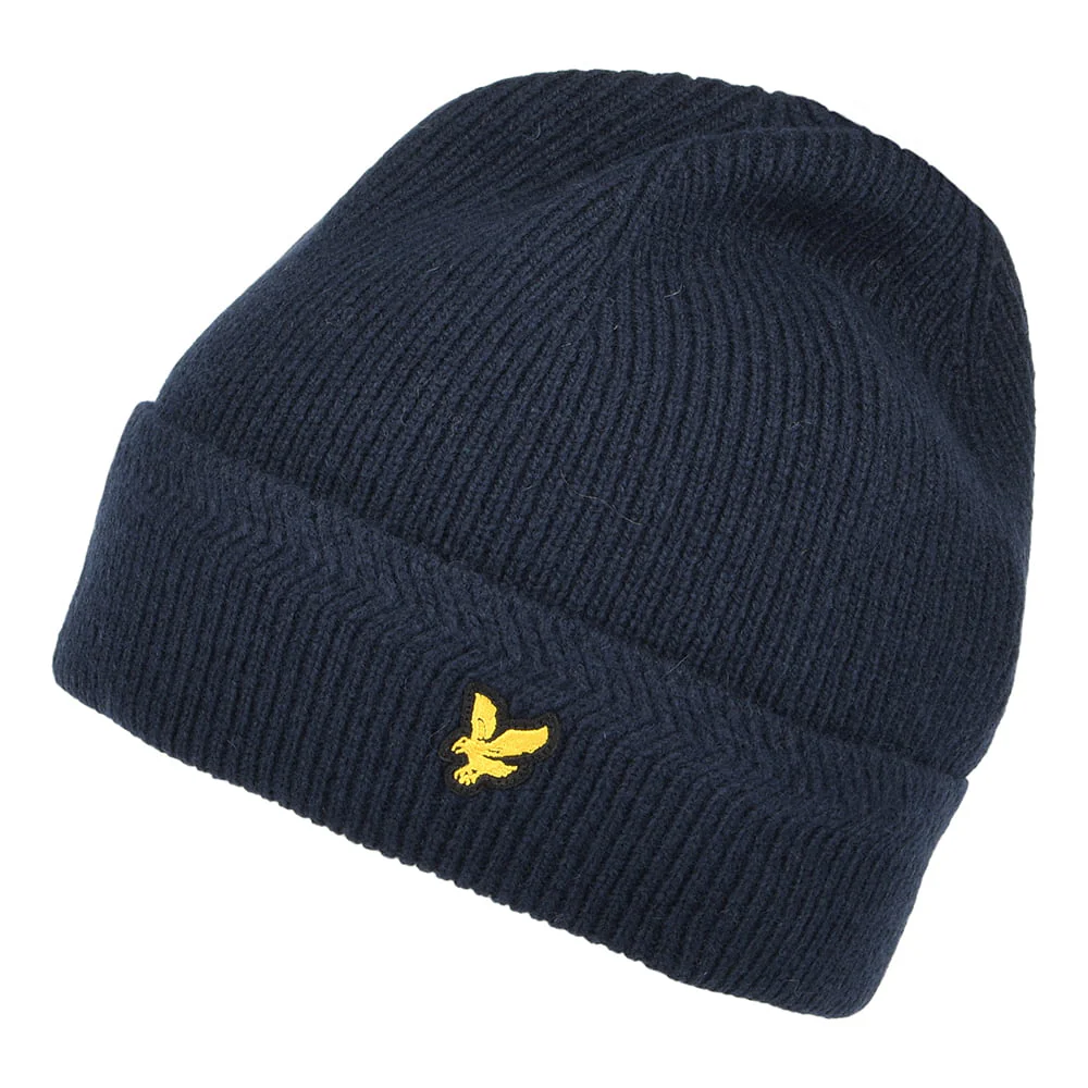Lyle & Scott Racked Rib Beanie Mütze - Dunkles Marineblau