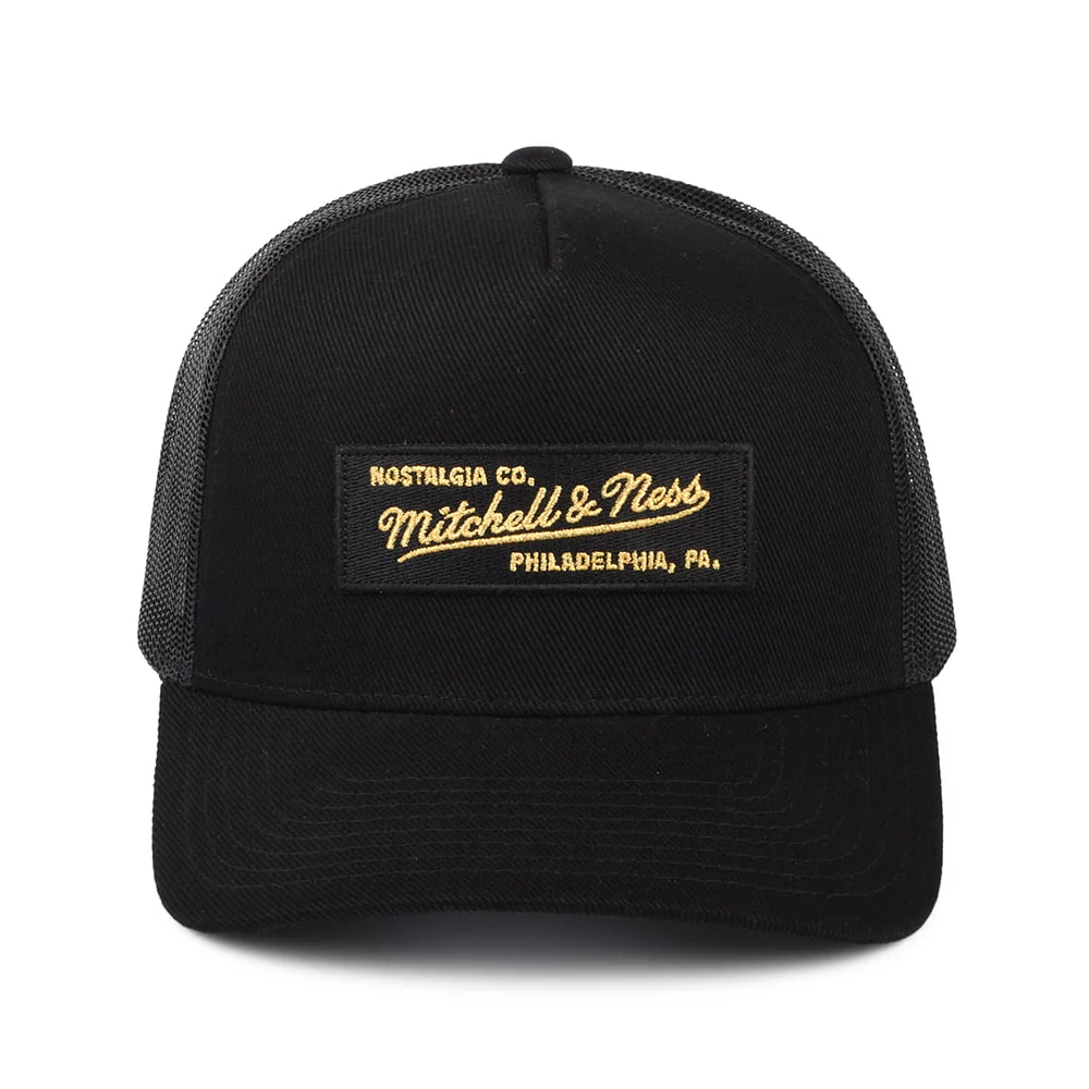 Mitchell & Ness Branded Box Logo Classic Trucker Cap - Schwarz-Gold - Image 2