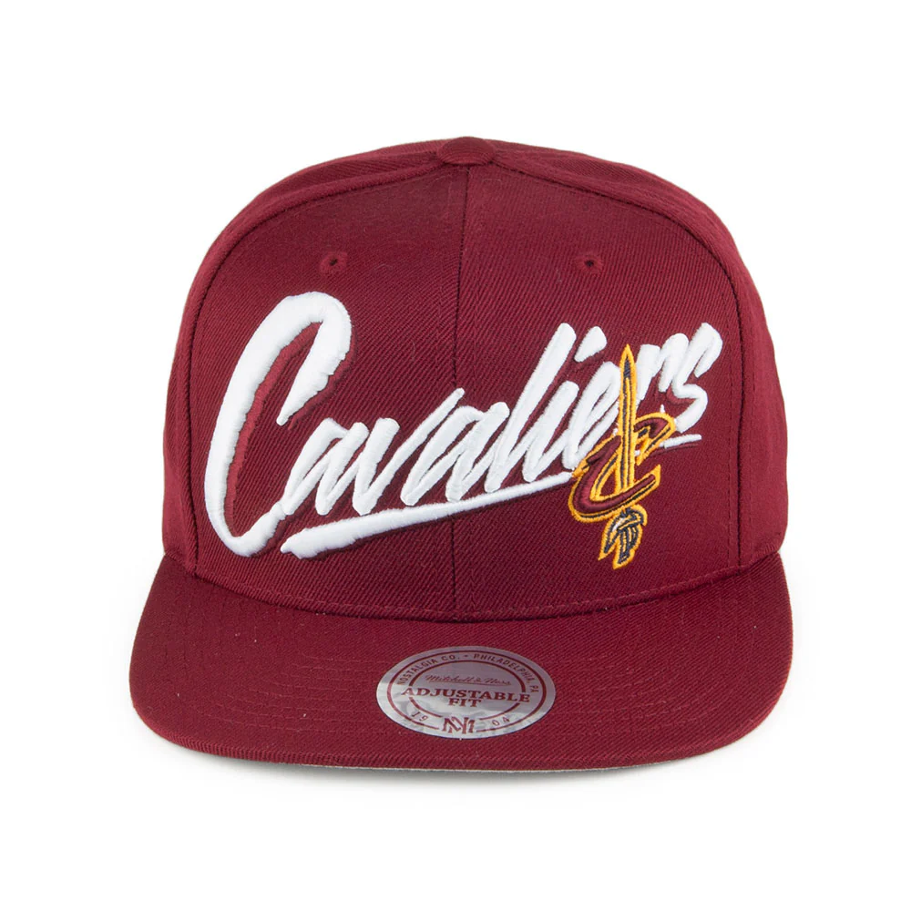 Mitchell & Ness Cleveland Cavaliers Snapback Cap - Vice Script Solid - Weinrot - Image 2