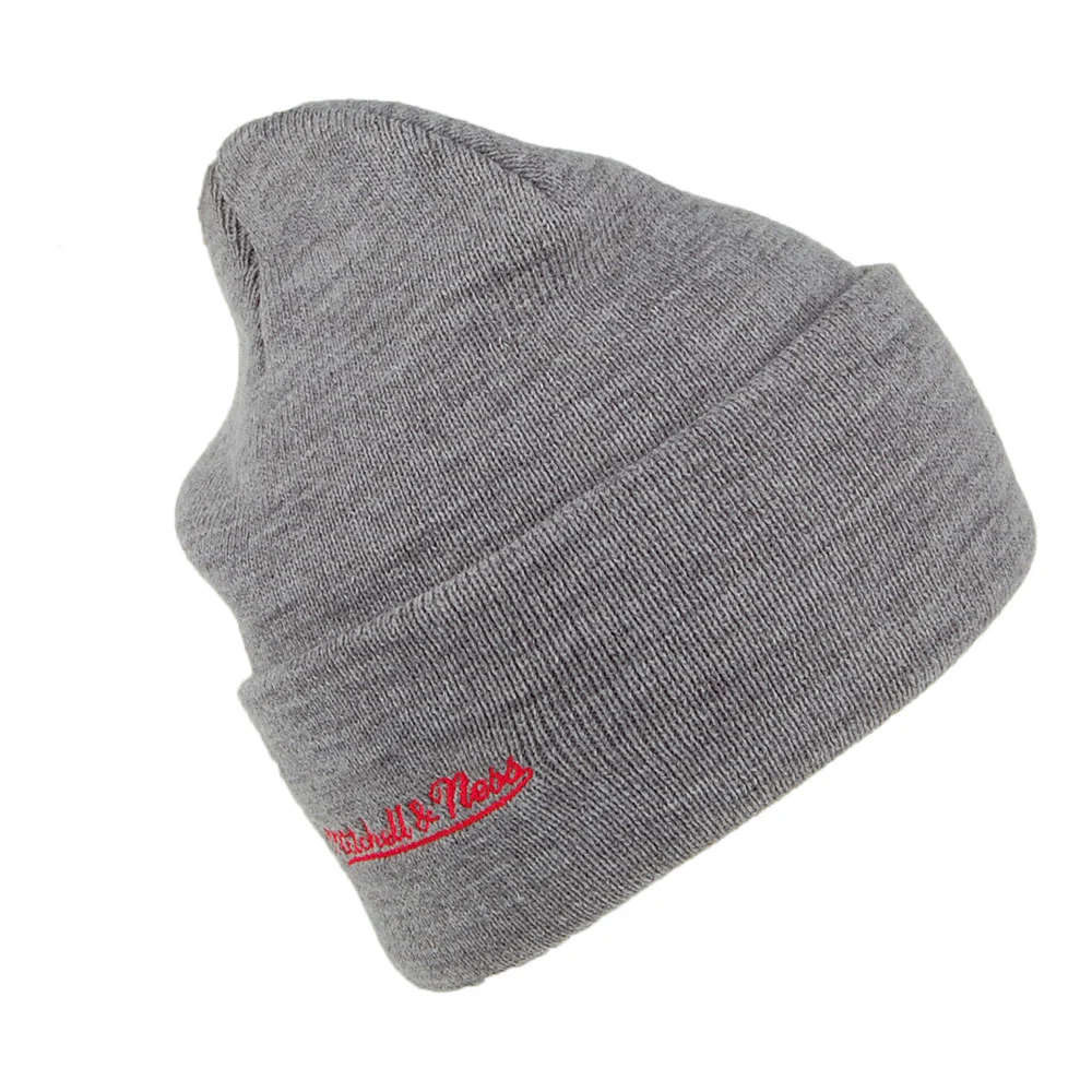 Mitchell & Ness Detroit Pistons Beanie Mütze - NBA Team Logo Cuff Knit - Grau - Image 2