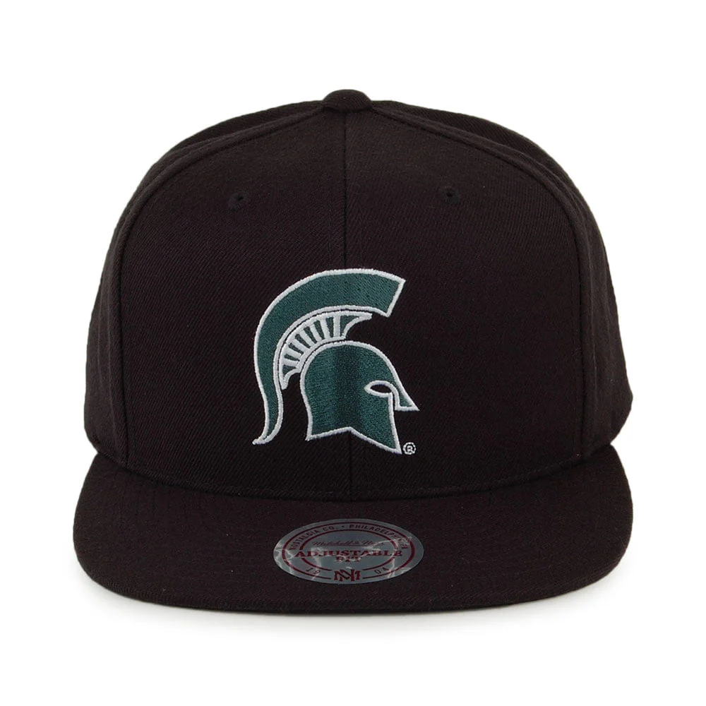 Mitchell & Ness Michigan State Spartans Snapback Cap - Core Wool Solid - Schwarz - Image 2