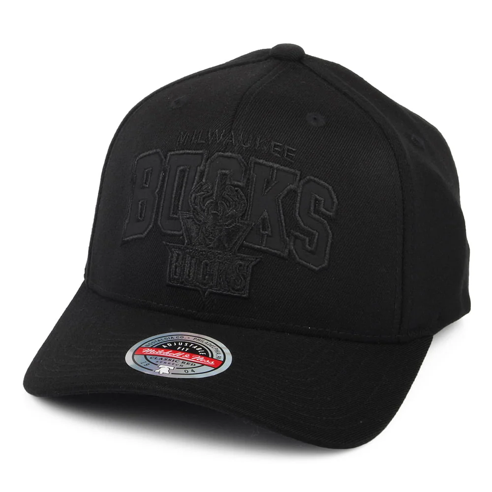 Mitchell & Ness Milwaukee Bucks Snapback Cap - NBA Black Out Arch Redline - Schwarz