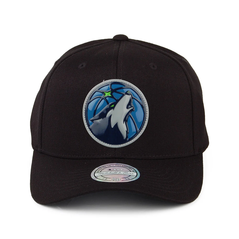 Mitchell & Ness Minnesota Timberwolves Snapback Cap - Chrome Logo - Schwarz - Image 2