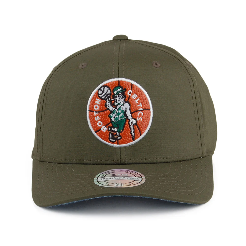 Mitchell & Ness Ripstop Boston Celtics Snapback Cap - Battle - Militärgrün - Image 2