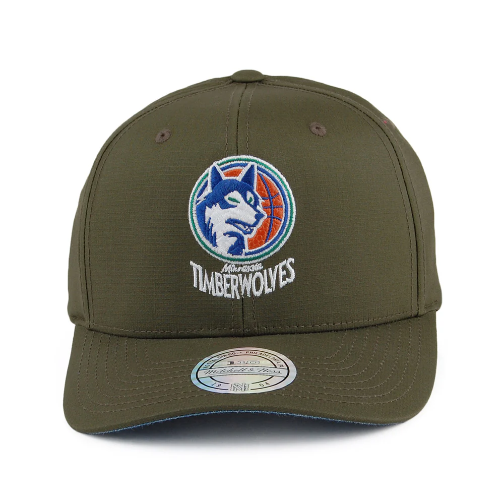 Mitchell & Ness Ripstop Minnesota Timberwolves Snapback Cap - Battle - Militärgrün - Image 2