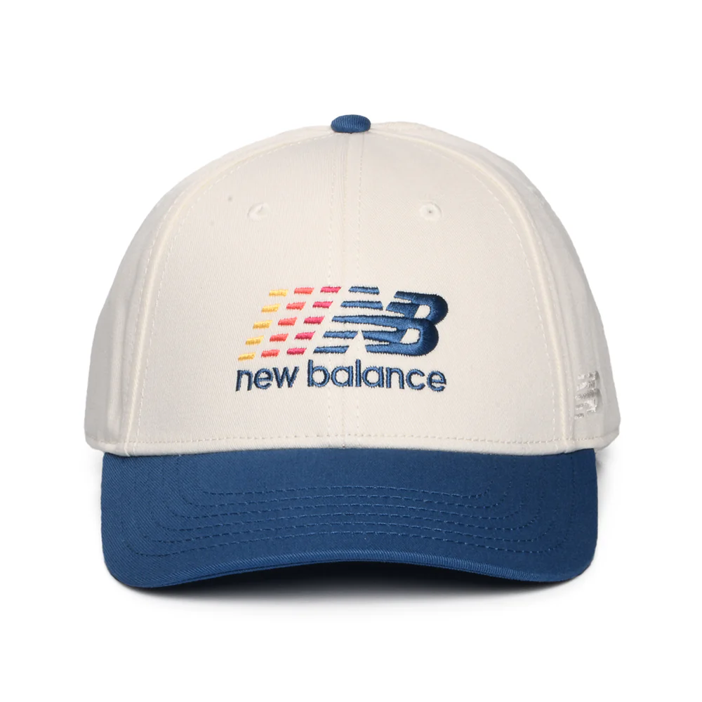 New Balance Athletics Multi Colour Logo Snapback Cap - Cremeweiß-Blau - Image 2