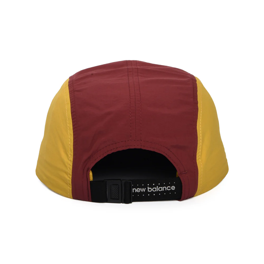 New Balance Everyday Recycled 5 Paneelen Cap - Burgunderrot-Senfgelb - Image 3