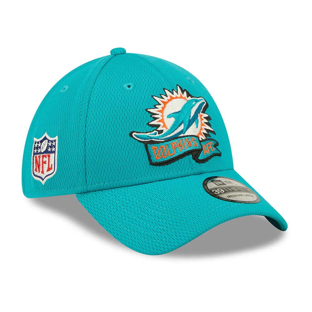 New Era 39THIRTY Miami Dolphins Baseball Cap - NFL Sideline On Field - Petrol - Image 3