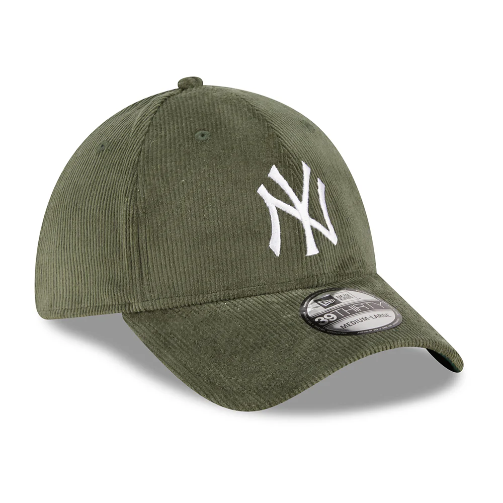 New Era 39THIRTY New York Yankees Baseball Cap - MLB Cord - Dunkelgrün-Weiß - Image 3