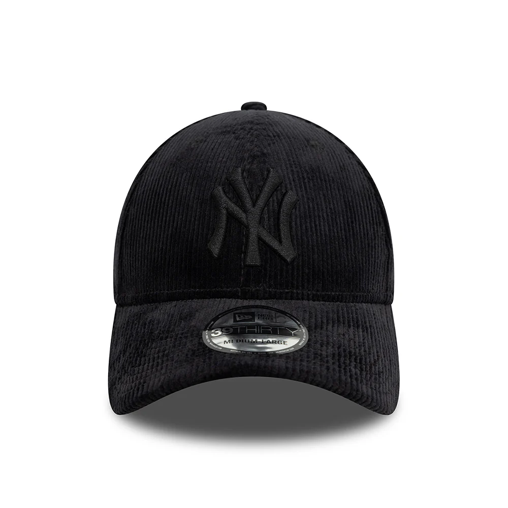 New Era 39THIRTY New York Yankees Baseball Cap - MLB Cord II - Schwarz auf Schwarz - Image 2