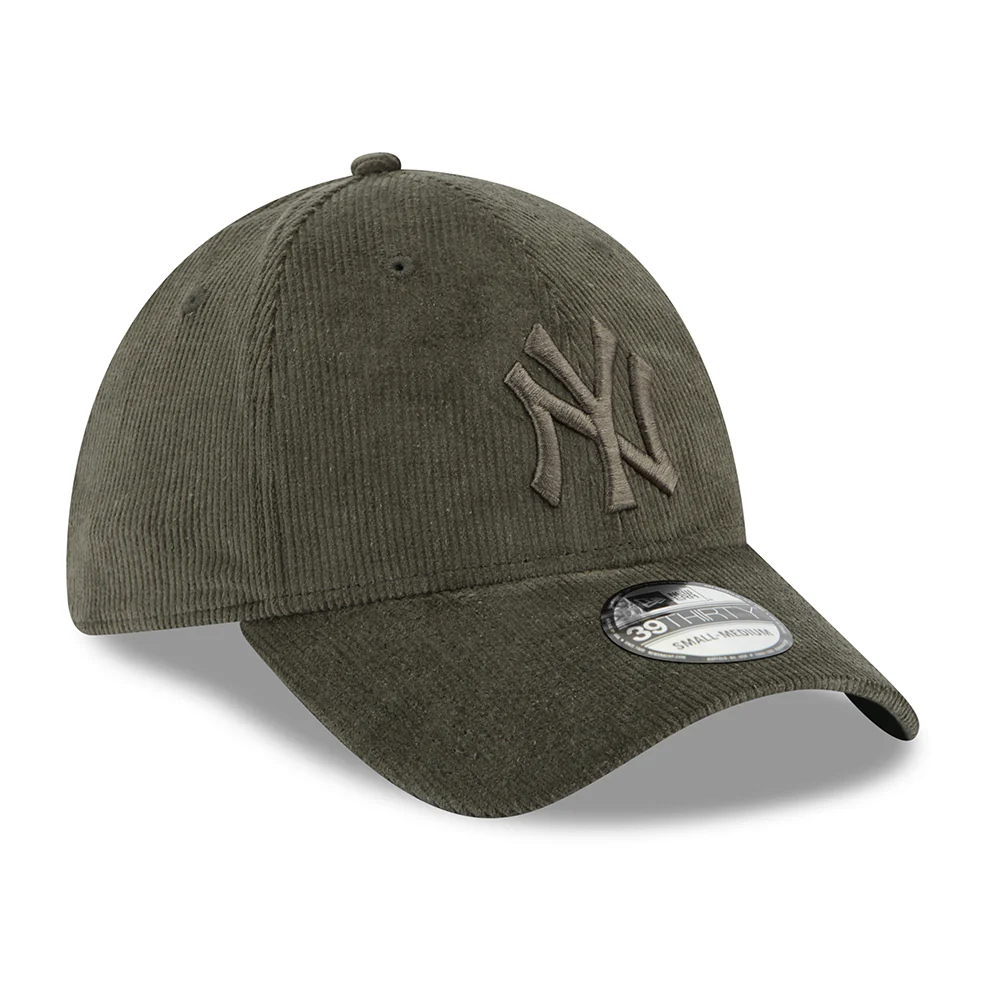 New Era 39THIRTY New York Yankees Baseball Cap MLB Cord - Olivgrün auf Olivgrün - Image 3