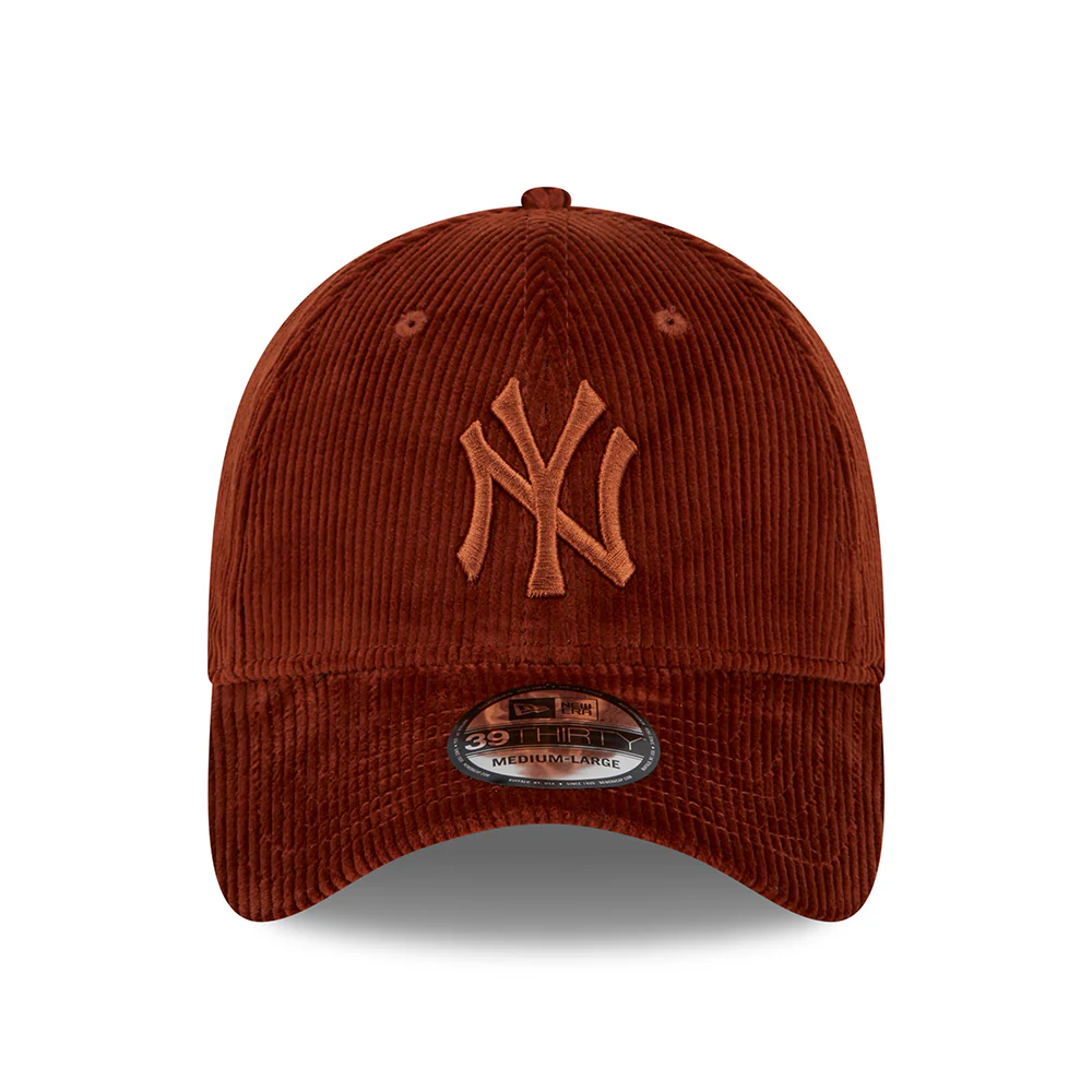 New Era 39THIRTY New York Yankees Baseball Cap - MLB Wide Cord - Borkenbraun - Image 2