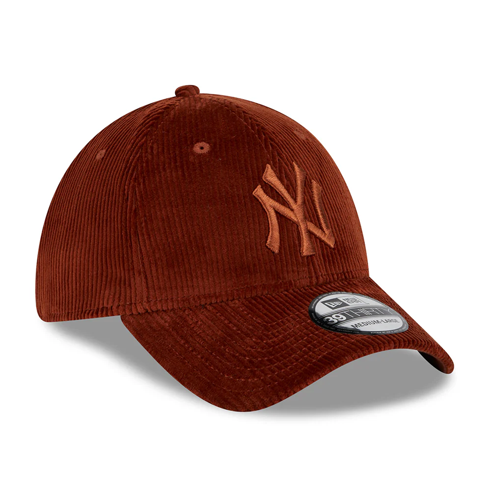New Era 39THIRTY New York Yankees Baseball Cap - MLB Wide Cord - Borkenbraun - Image 3