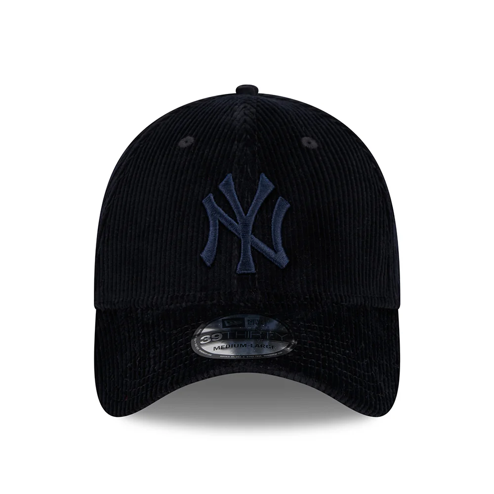 New Era 39THIRTY New York Yankees Baseball Cap - MLB Wide Cord - Marineblau auf Marineblau - Image 2
