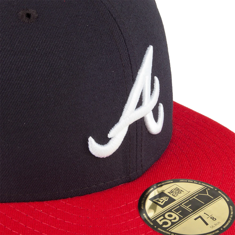 New Era 59FIFTY Atlanta Braves Baseball Cap - On Field - Away - Marineblau-Rot - Image 4