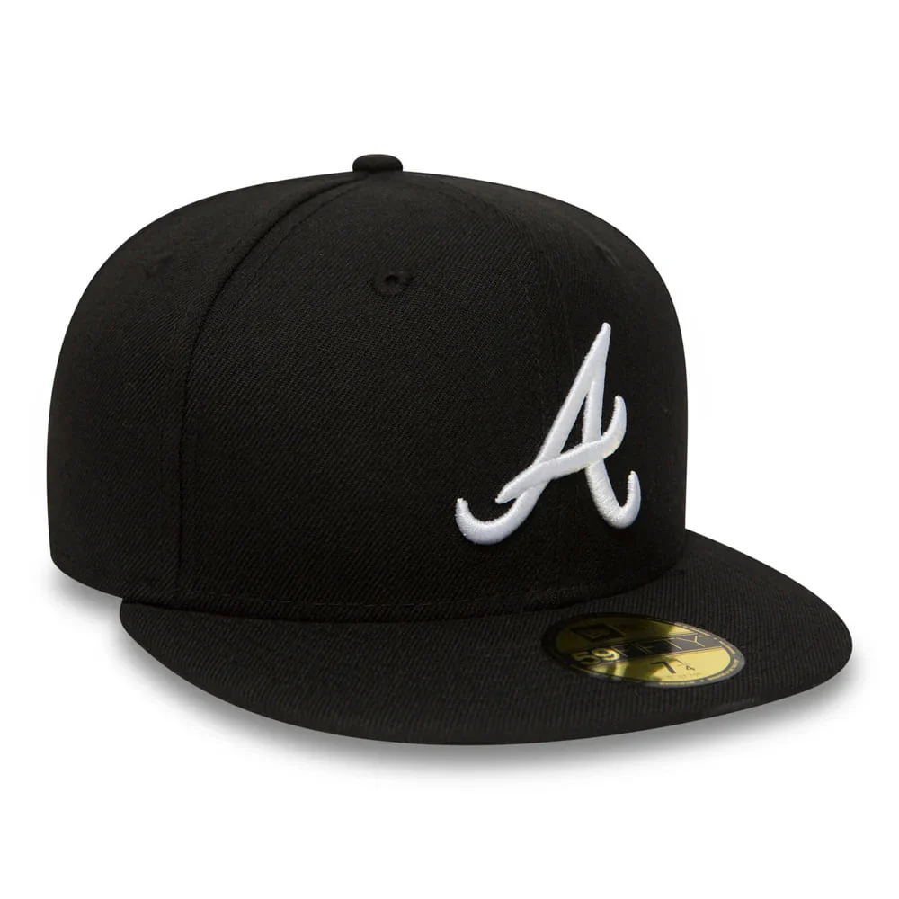 New Era 59FIFTY Atlanta Braves Cap - MLB Basic - Schwarz-Weiß - Image 2
