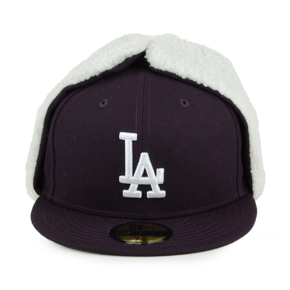 New Era 59FIFTY L.A. Dodgers Baseball Cap mit Ohrenklappen - MLB Dogear - Marineblau-Weiß - Image 3