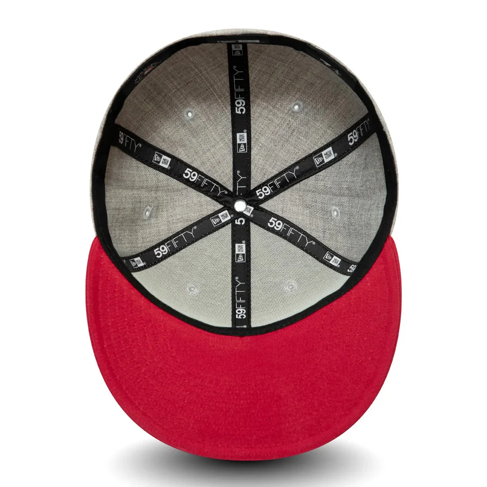 New Era 59FIFTY L.A. Dodgers Baseball Cap MLB Heather Contrast - Grau-Rot - Image 3