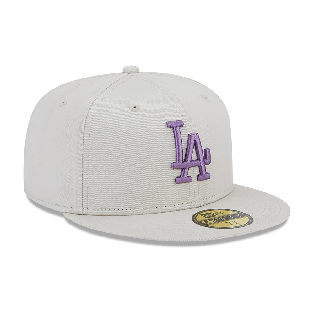New Era 59FIFTY L.A. Dodgers Baseball Cap - MLB League Essential - Steingrau-Lila - Image 3