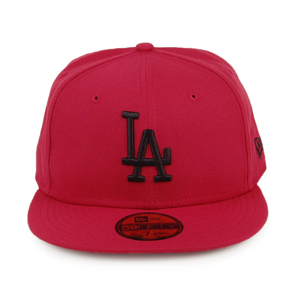 New Era 59FIFTY L.A. Dodgers Baseball Cap - MLB League Essential - Kardinalrot-Schwarz - Image 2