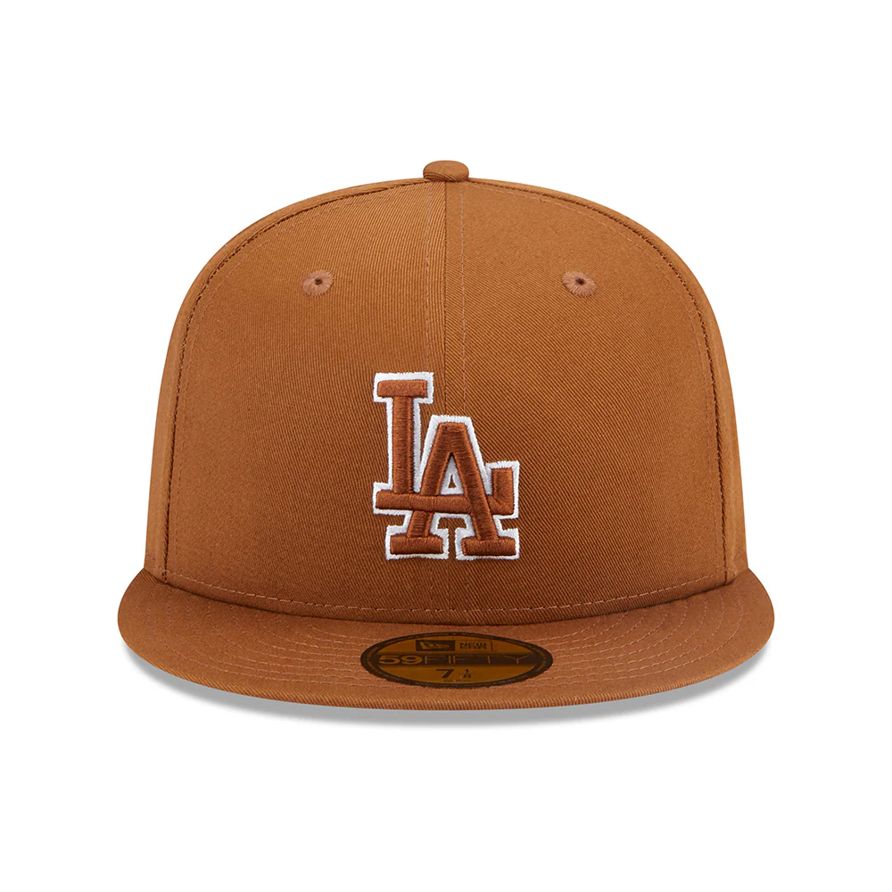 New Era 59FIFTY L.A. Dodgers Baseball Cap - MLB Team Outline - Toffee-Weiß - Image 2
