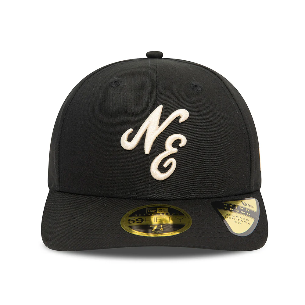 New Era 59FIFTY Low Profile Baseball Cap - NE Heritage Script - Schwarz-Steingrau - Image 2