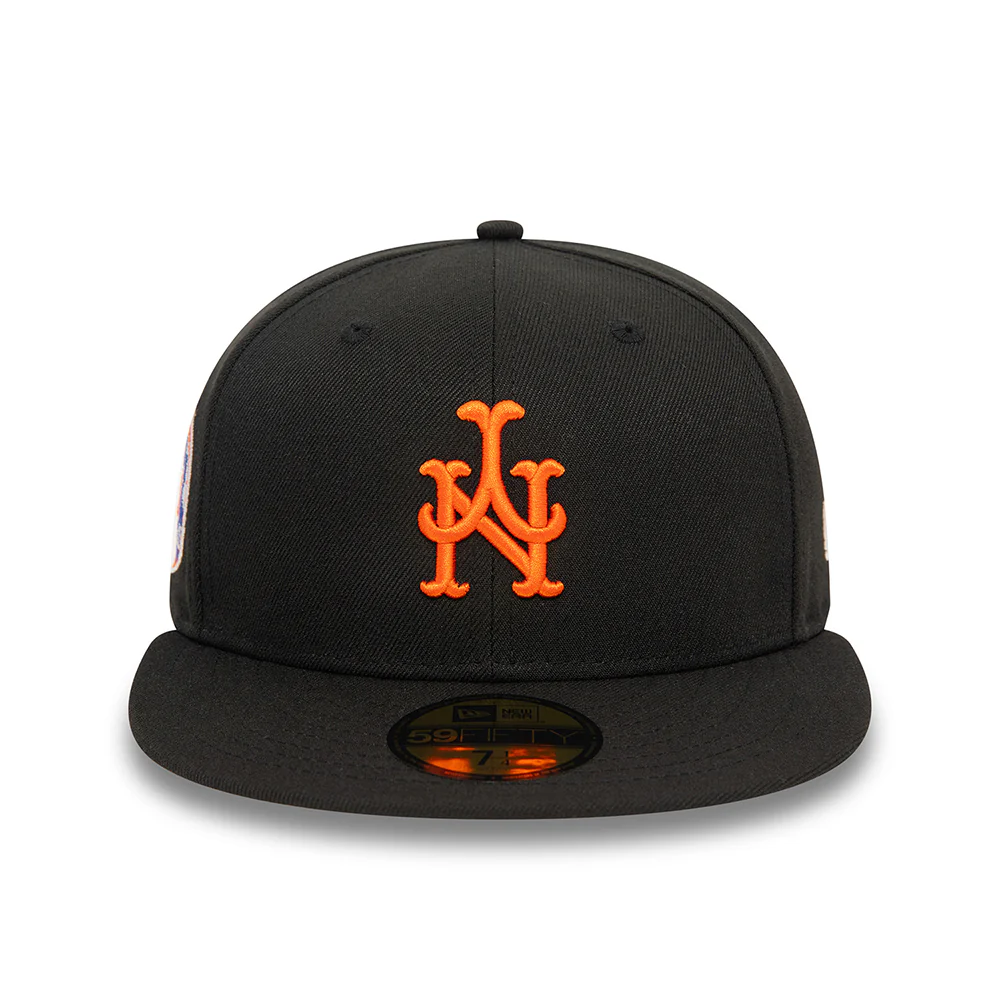 New Era 59FIFTY New York Mets Baseball Cap - MLB Upside Down AOP - Schwarz-Orange - Image 2