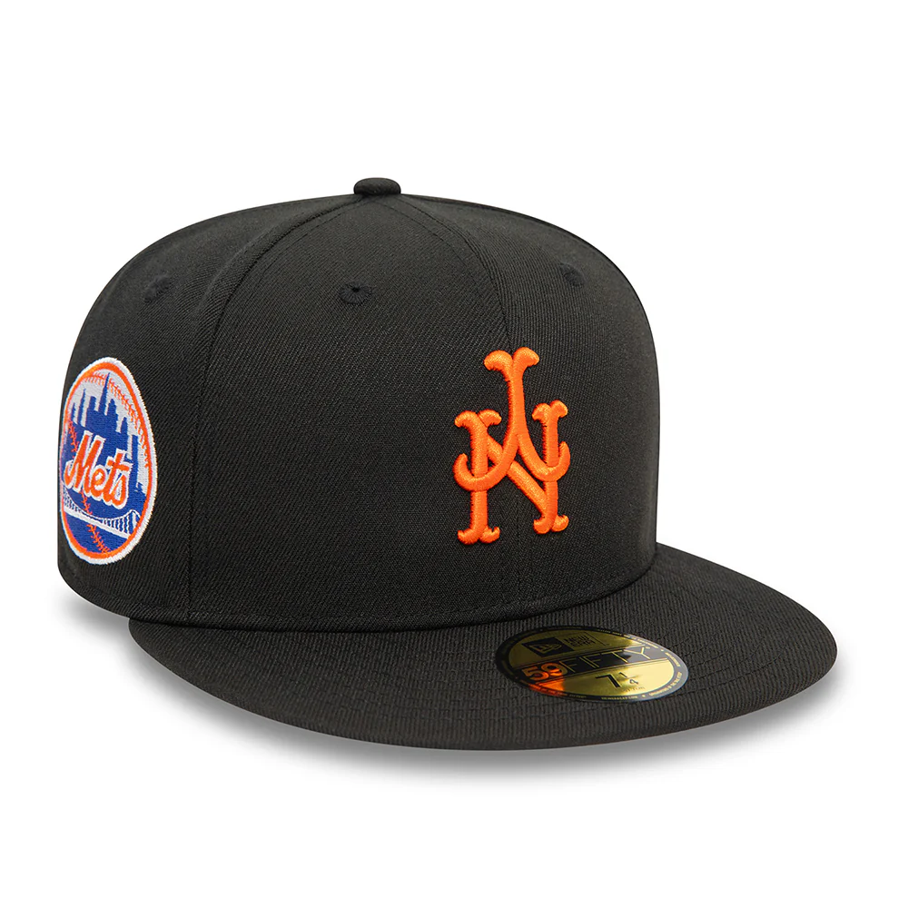 New Era 59FIFTY New York Mets Baseball Cap - MLB Upside Down AOP - Schwarz-Orange - Image 3