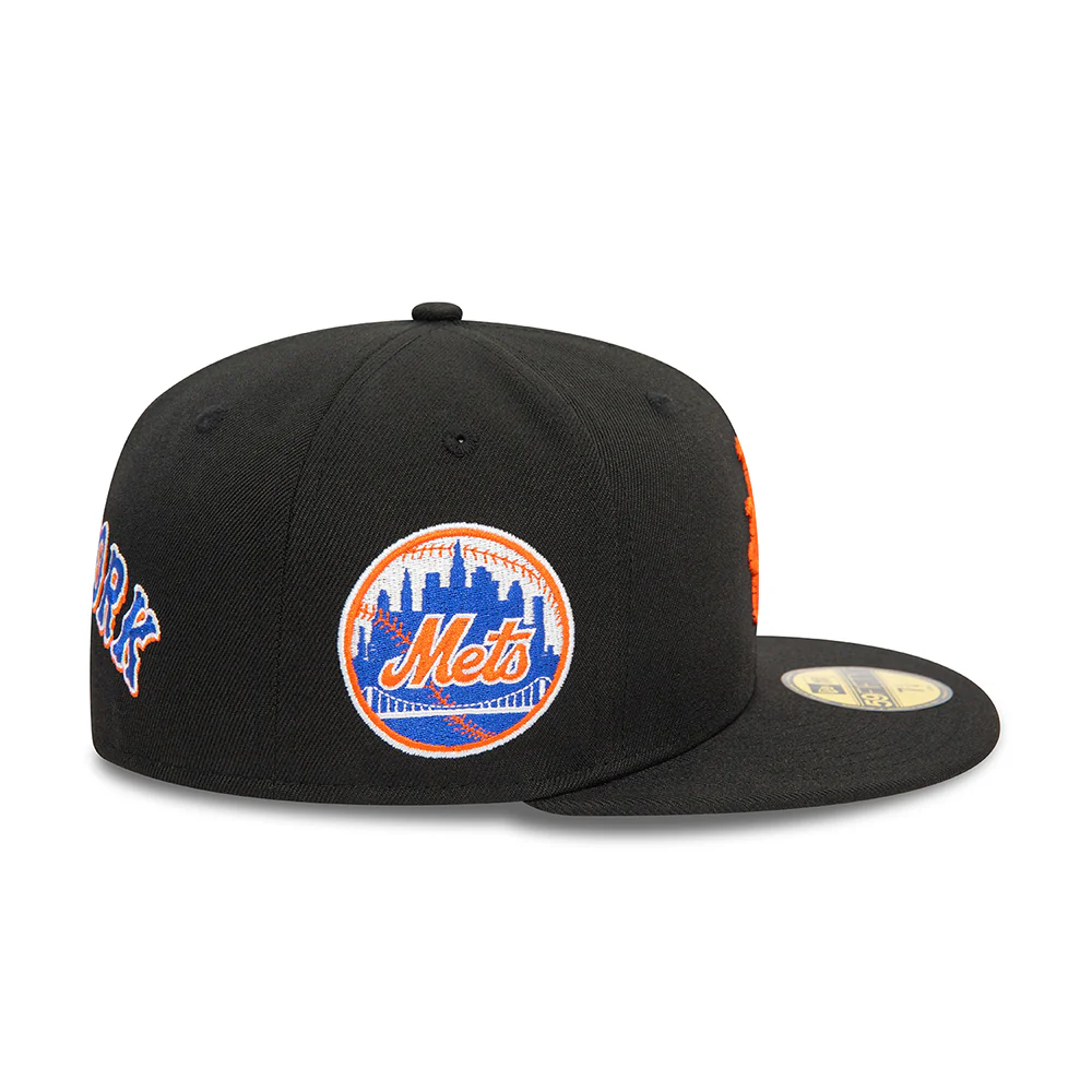 New Era 59FIFTY New York Mets Baseball Cap - MLB Upside Down AOP - Schwarz-Orange - Image 4