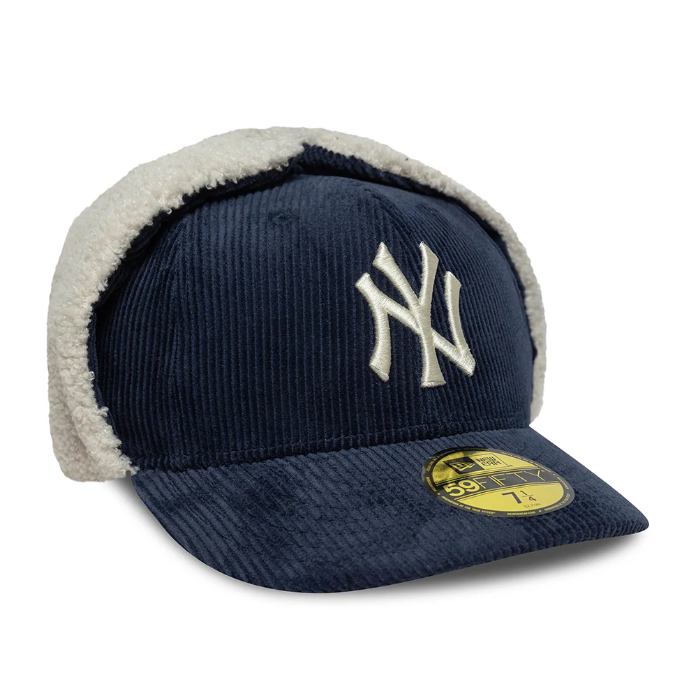 New Era 59FIFTY New York Yankees Baseball Cap mit Ohrenklappen - MLB Cord Dogear - Marineblau - Image 4