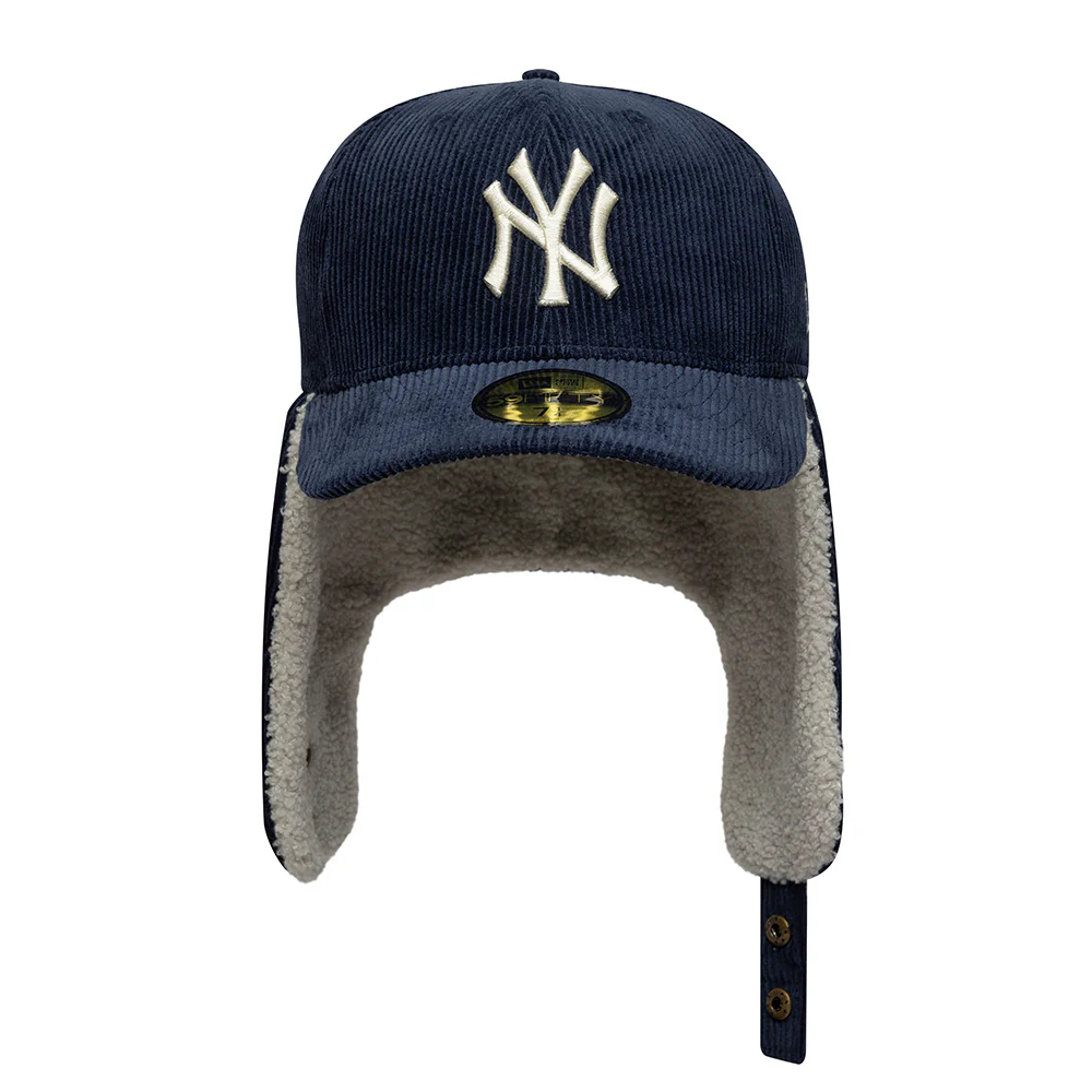 New Era 59FIFTY New York Yankees Baseball Cap mit Ohrenklappen - MLB Cord Dogear - Marineblau - Image 6