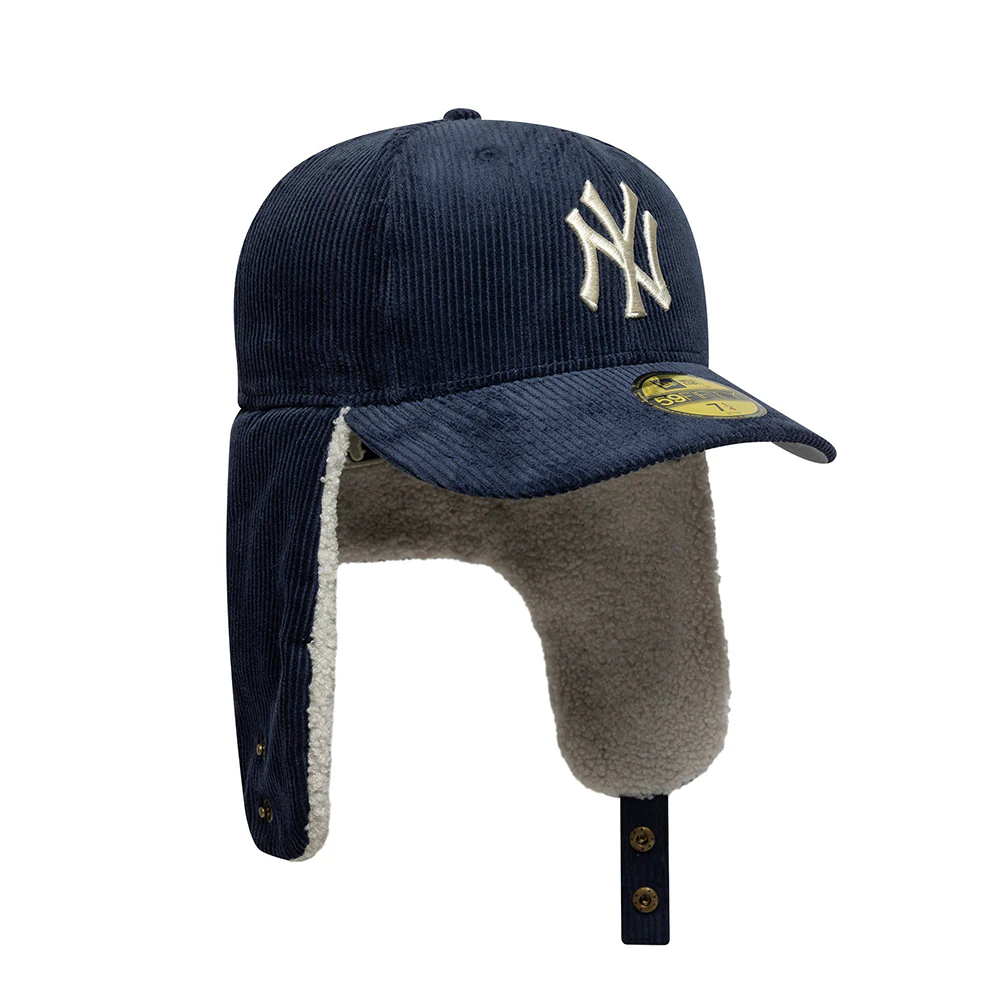 New Era 59FIFTY New York Yankees Baseball Cap mit Ohrenklappen - MLB Cord Dogear - Marineblau - Image 7