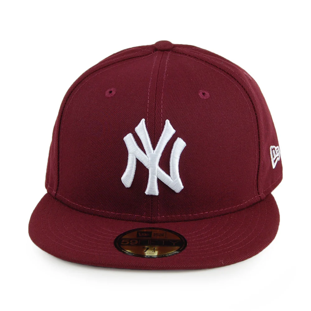 New Era 59FIFTY New York Yankees Baseball Cap - MLB League Essential - Kastanienbraun-Weiß - Image 2