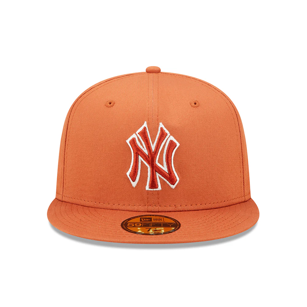 New Era 59FIFTY New York Yankees Baseball Cap - MLB Team Outline - Orange - Image 2