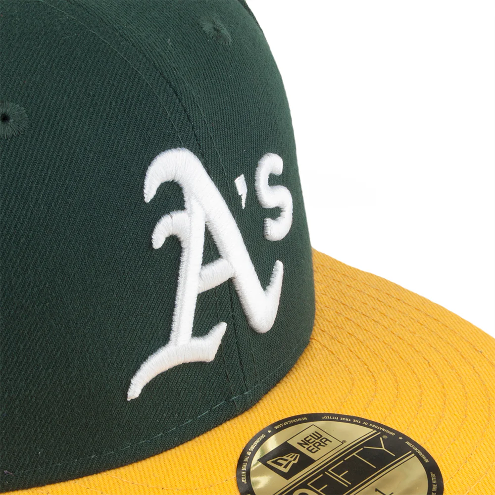 New Era 59FIFTY Oakland Athletics Baseball Cap - MLB On Field AC Perf - Grün-Gelb - Image 4