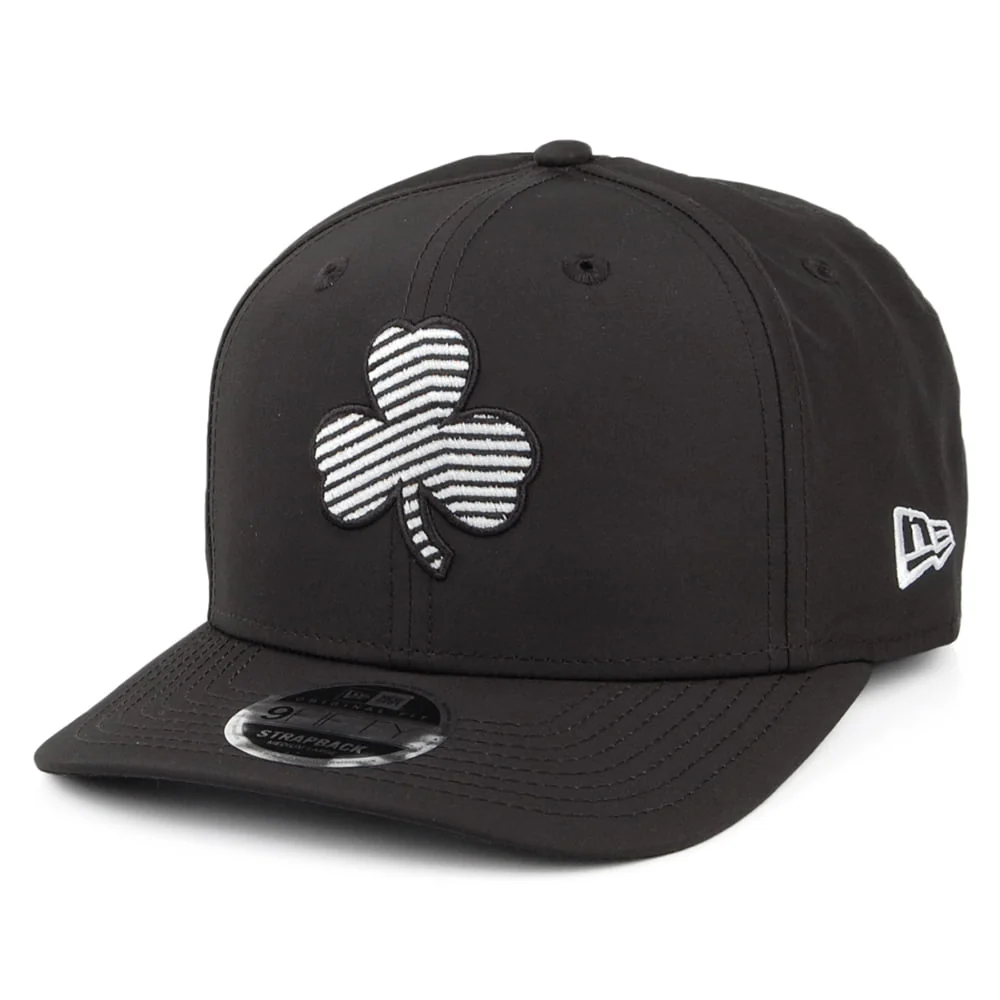 New Era 9FIFTY Boston Celtics Strapback Cap - NBA Monotape - Schwarz-Weiß
