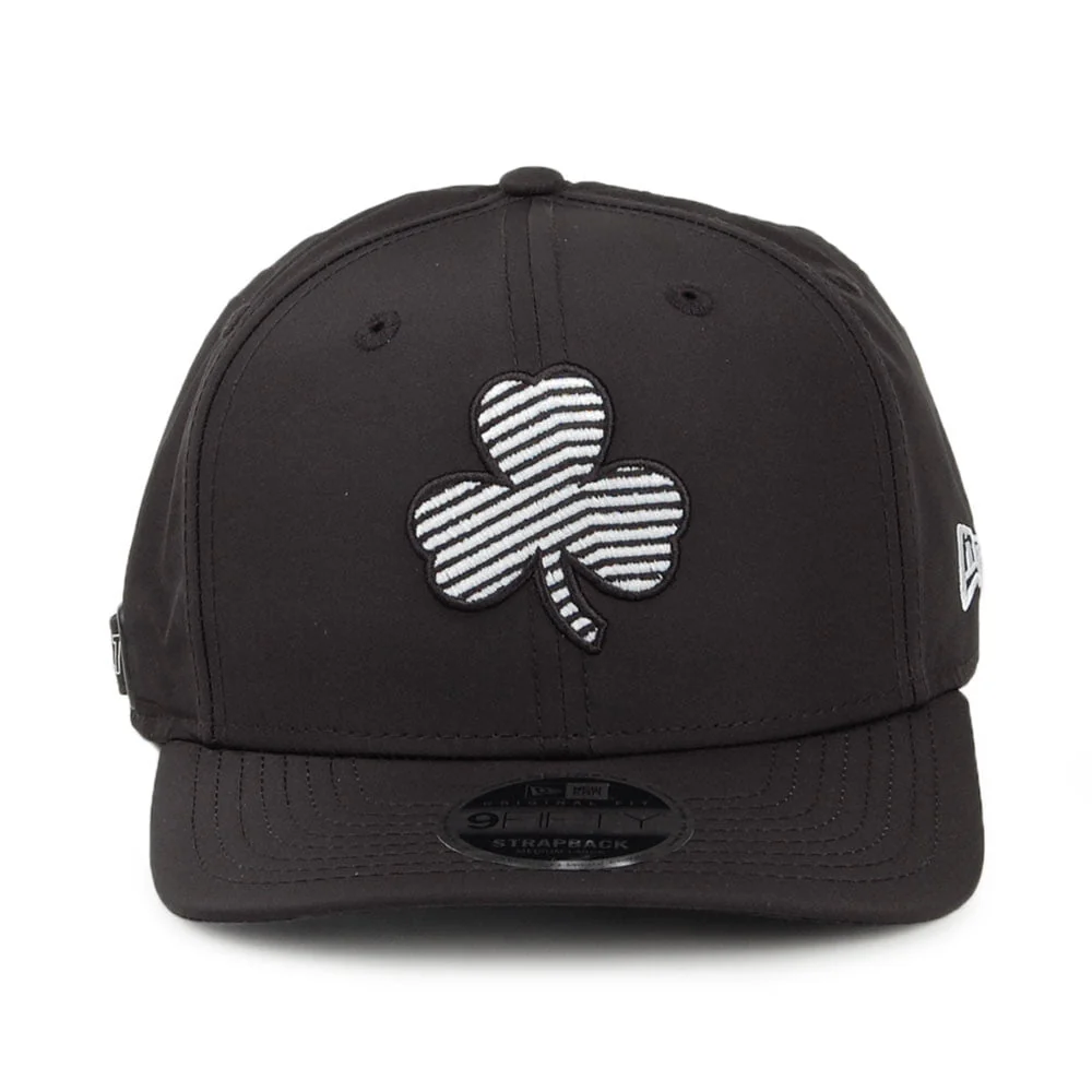 New Era 9FIFTY Boston Celtics Strapback Cap - NBA Monotape - Schwarz-Weiß - Image 2