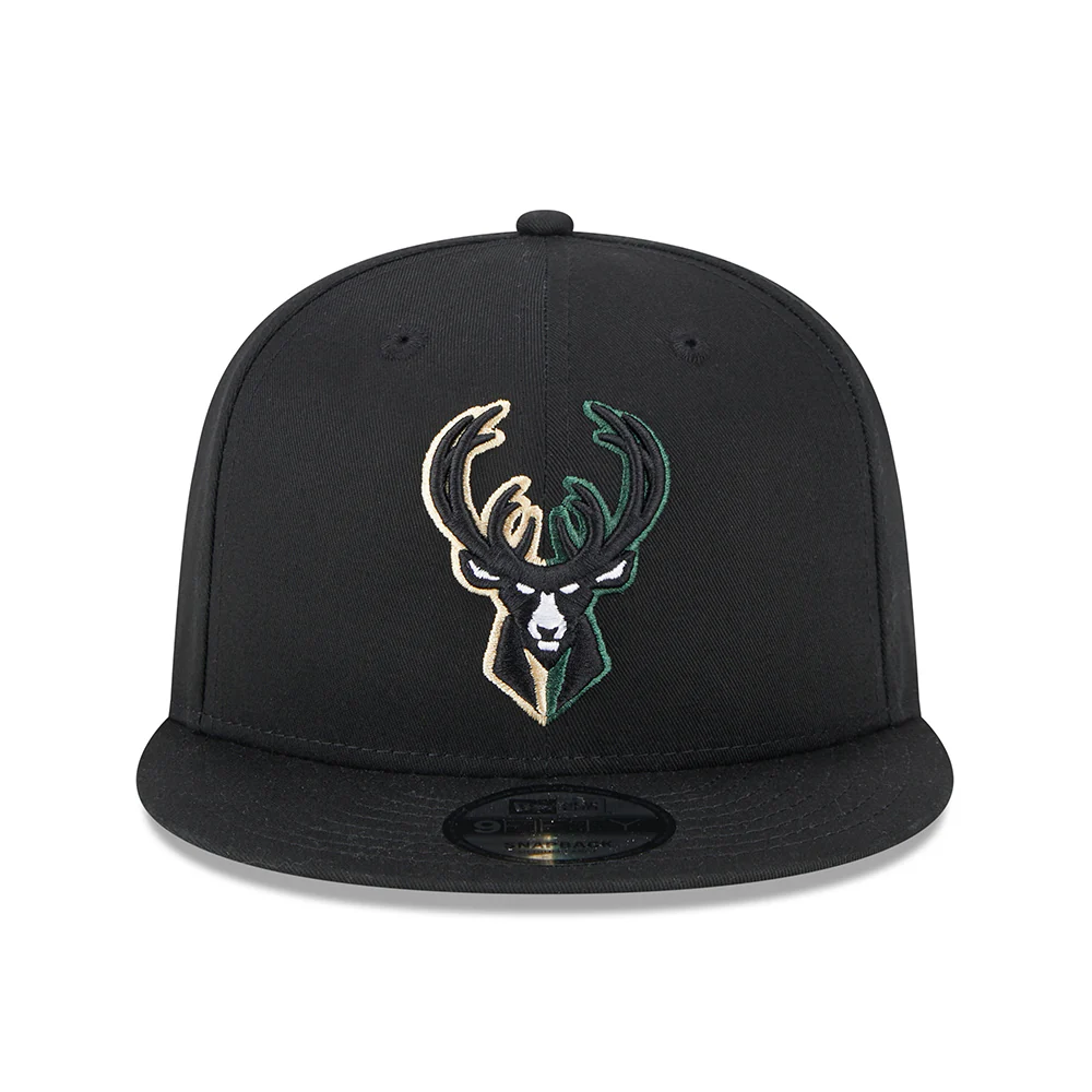 New Era 9FIFTY Milwaukee Bucks Snapback Cap - NBA Split Logo - Schwarz - Image 2